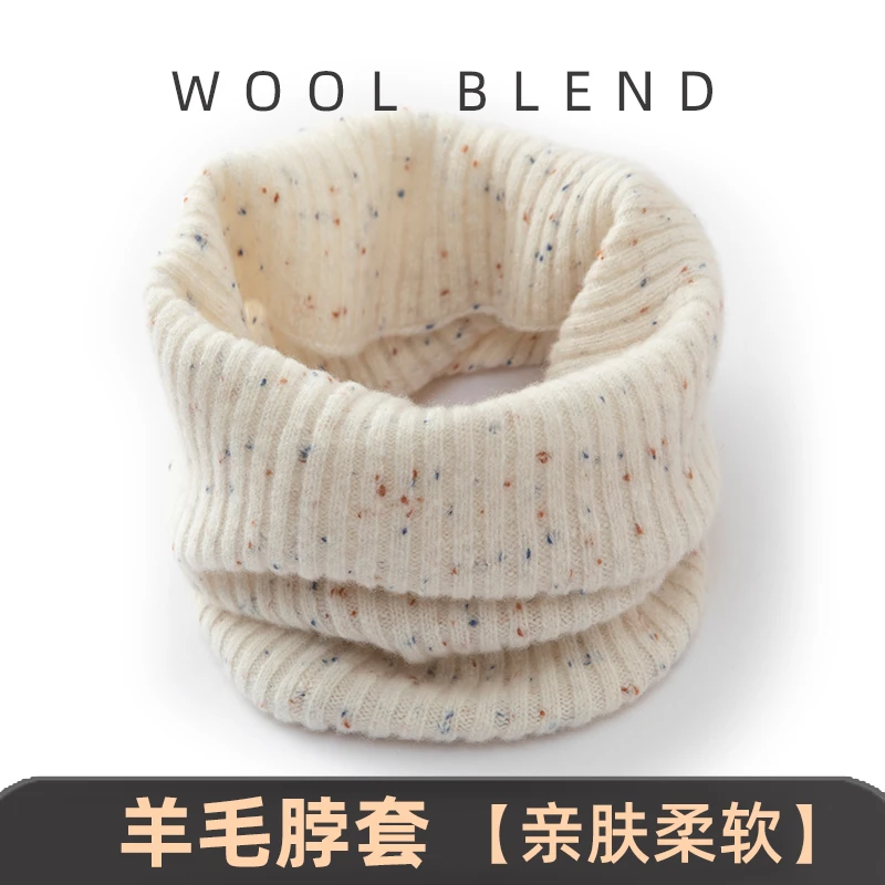 羊毛脖套女士秋冬季保暖围脖针织抽条套头围巾防寒防风护颈假领子