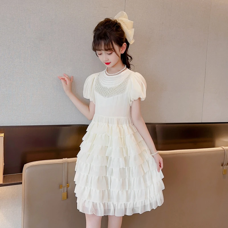 蛋糕裙女童连衣裙夏季高级感2025超仙儿童演出服小女孩洋气公主裙