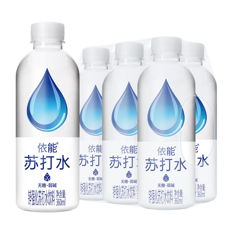 依能锌强化苏打水饮料0糖0脂0卡淡口味饮用水360ml*6瓶小瓶装