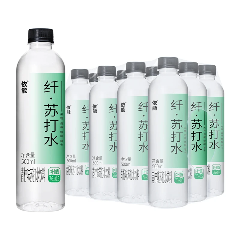 【依能】碱性苏打水锌强化苏打水饮料无糖无汽0卡0脂弱碱500ml*12瓶