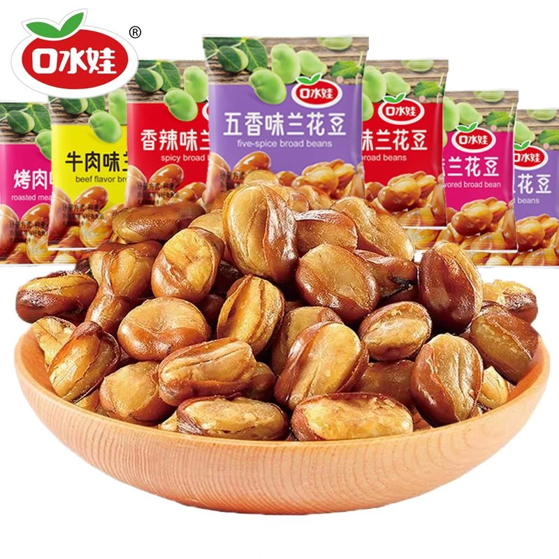 口水娃兰花豆蚕豆牛肉味坚果炒货下酒菜解馋休闲零食品批发多规格