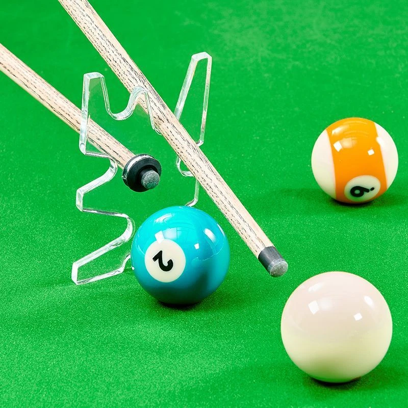 中式8球台球架杆器亚克力英式斯诺克高架架头鹿头叉透明黑8架杆器