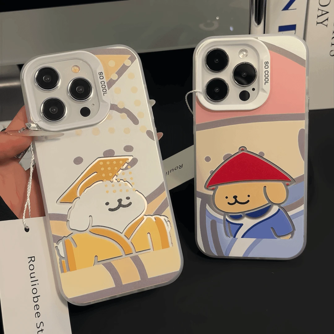 情侣小黄狗狗适用iphone15Promax苹果14手机壳12/13元气壳潮