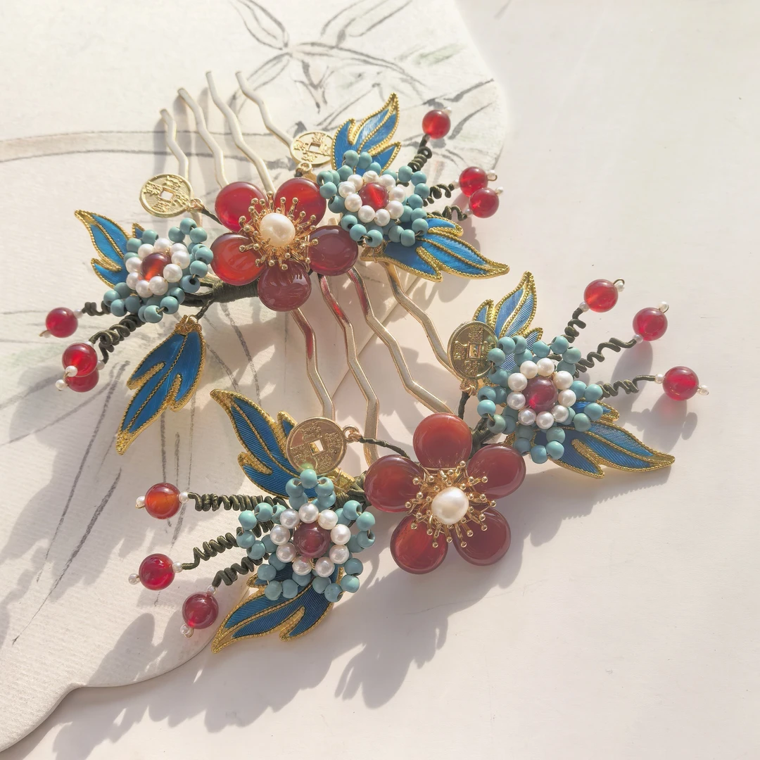 古风仿点翠发冠发饰