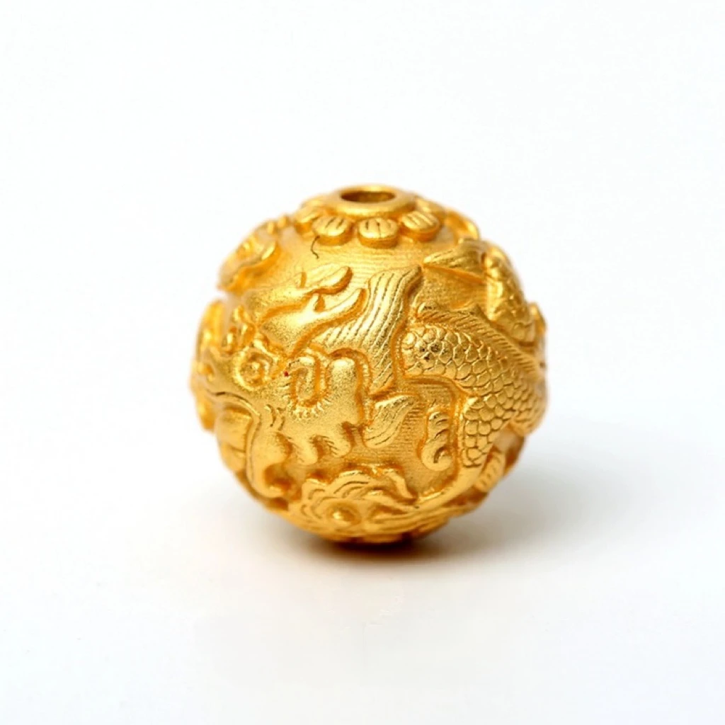 B   硬足金龙珠女款、男士均可戴 时尚百搭