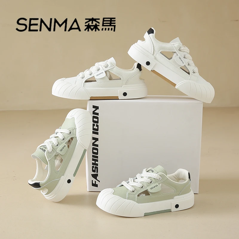 森马板鞋女2024新款夏季镂空透气丑萌运动凉鞋百搭软底休闲小白鞋