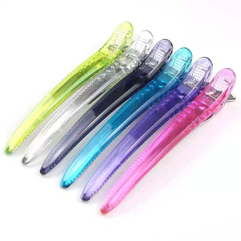 台湾原装发葳鹅专业水晶 剪发夹子 美发夹子 水晶长嘴夹铝无痕夹