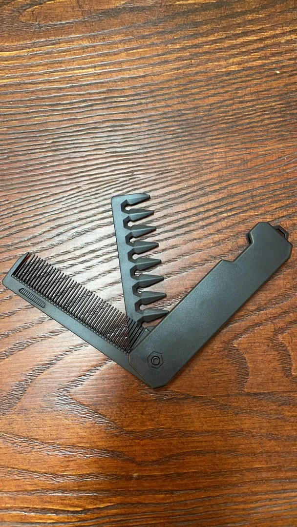 专业造型梳折叠梳理发梳子美发店专业发型师C99折叠双齿梳黑色