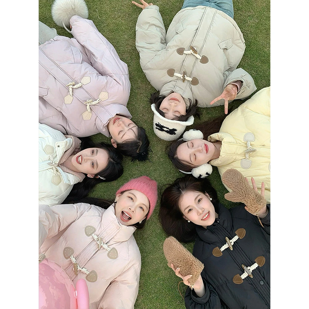 花栗鼠小姐2号店 牛角包2.0长版三防白鸭绒 秋冬保暖百搭羽绒服