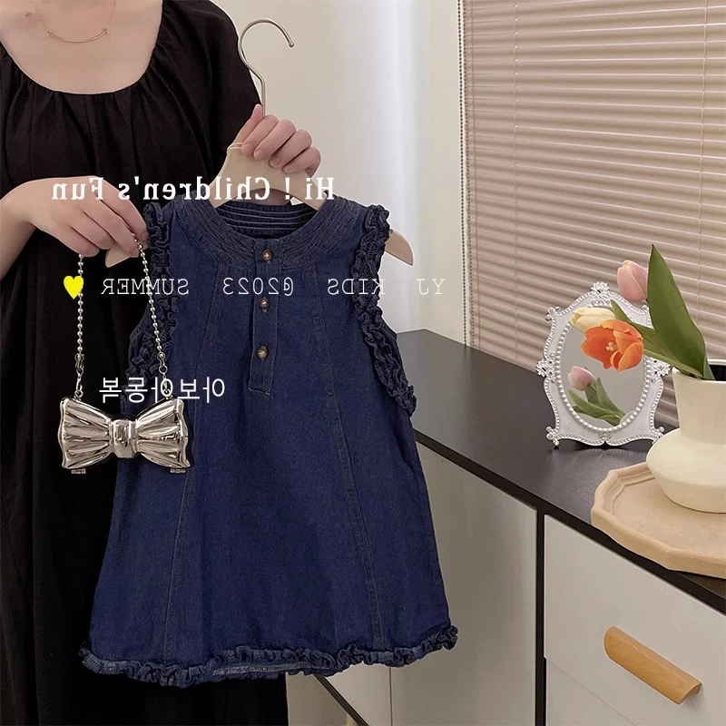 女童连衣裙夏装2024新款儿童裙子小女孩公主裙女宝无袖裙童装L576