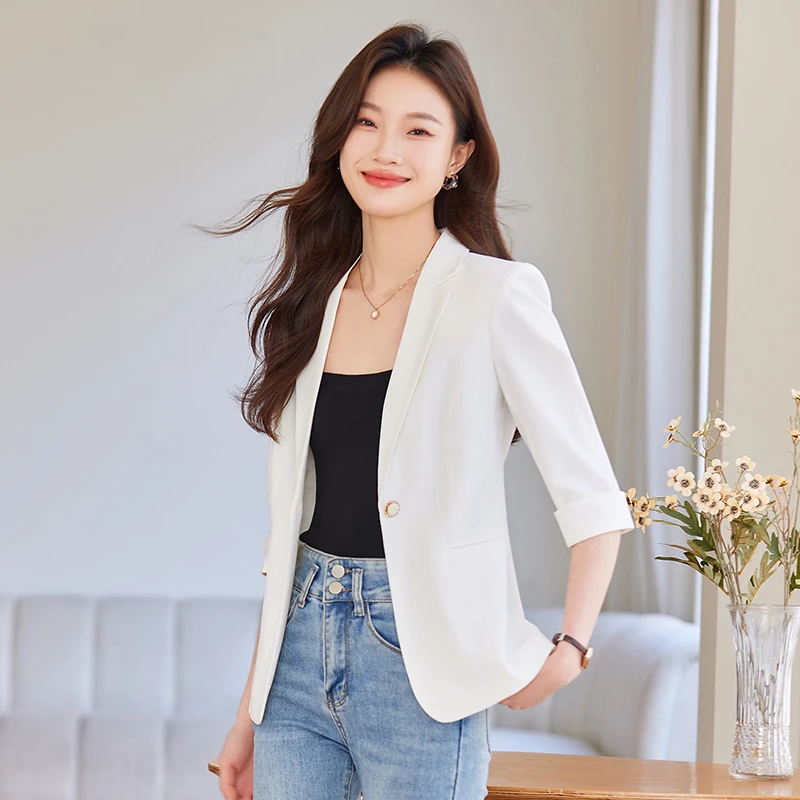 韩版小西装上衣气质休闲夏季薄款修身小西服显瘦小个子AWY6206