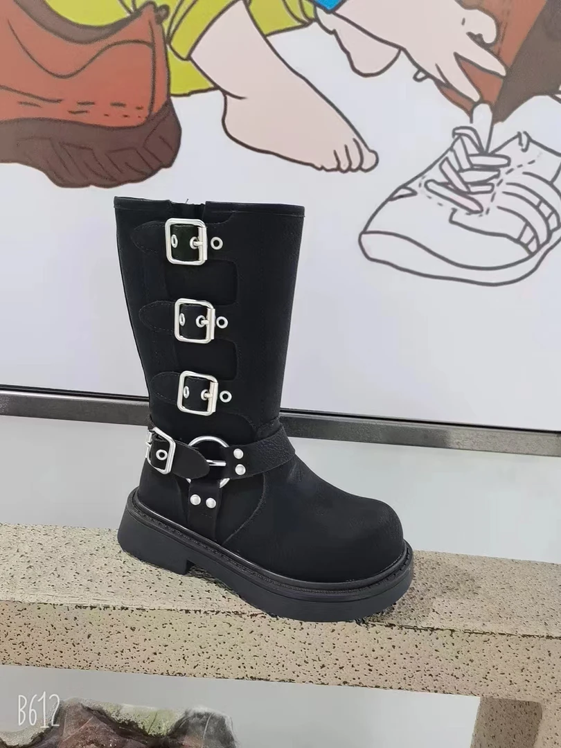 冬季女童时尚 厚底加绒长筒靴百搭