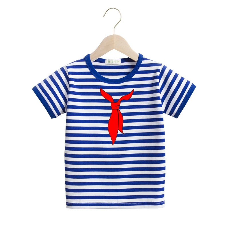 六一儿童节红领巾童装海魂衫表演服纯棉夏短袖t恤儿童宝宝演出服