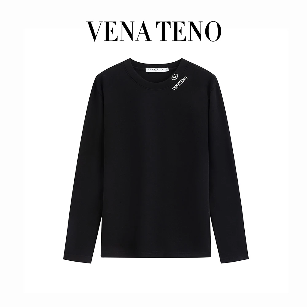 VENATENO秋冬新款圆领套头卫衣长袖男士打底衫舒适休闲运动68238