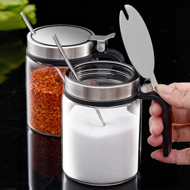 厨房家用调料罐玻璃调味料瓶收纳盒密封容器佐料罐盐罐子组合套装