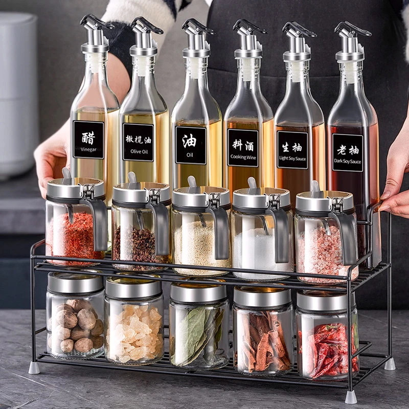 调料盒套装组合装家用玻璃瓶新高端调味瓶油瓶罐防潮密封专用瓶子