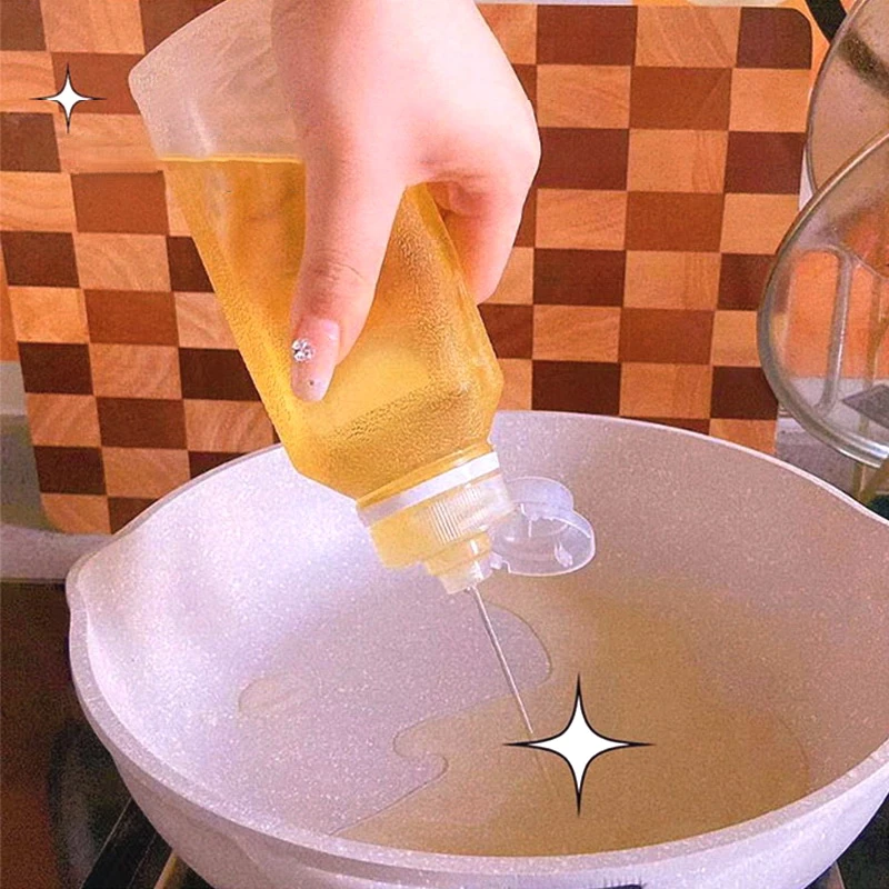 网红油瓶pp5简易油壶塑料挤压瓶尖叫嘴瓶子控量瓶控油瓶酱油醋瓶