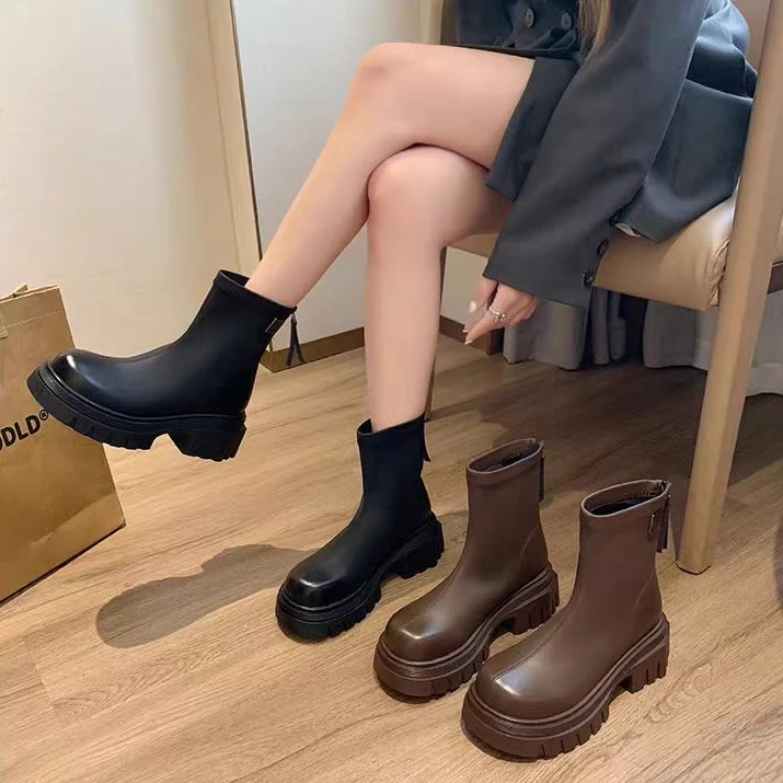 SQ67-1    秋冬新款时尚休闲百搭厚底韩版短靴