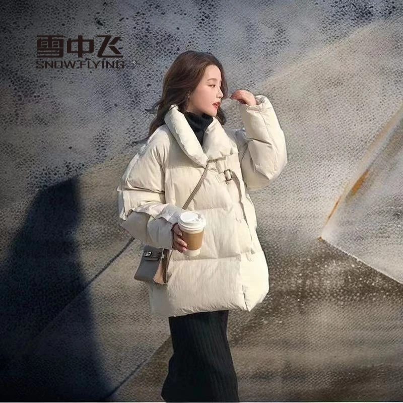 雪中飞羽绒服羽绒服2023年冬季新款加厚女短款宽百搭户外中长款秋