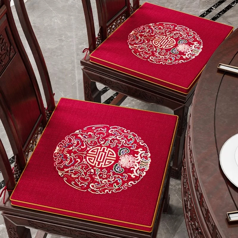 中式实木餐椅垫坐垫屁垫餐桌椅子垫红木圈椅垫子茶椅四季通用防滑