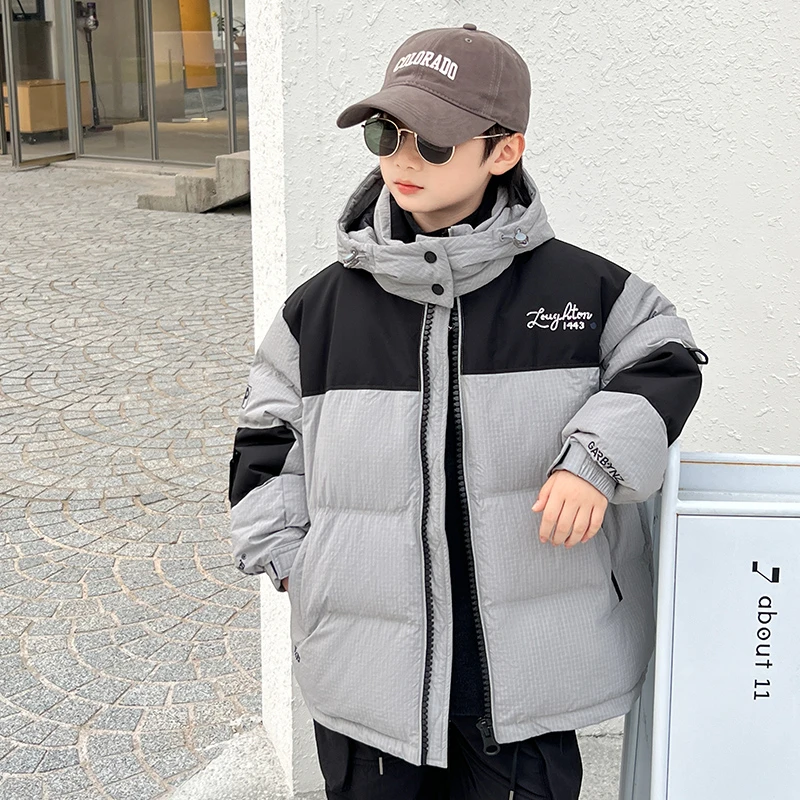 【大王专属】男童羽绒服中大童加厚保暖外套儿童冬装90白鸭绒23604