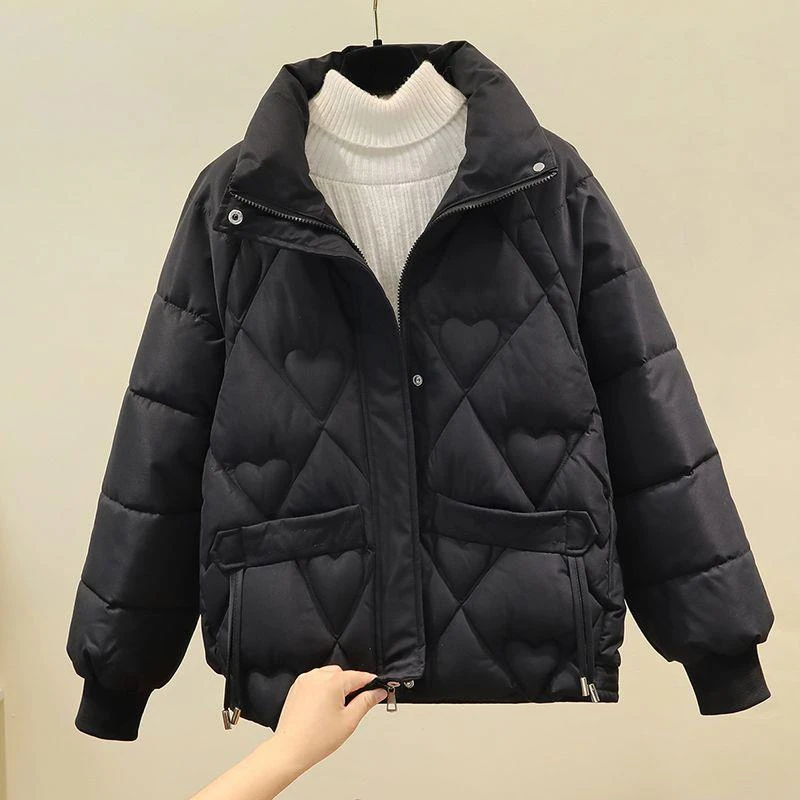 鸭鸭羽绒羽绒服女短款2023新款冬季棉衣女小个子宽松加厚立领棉