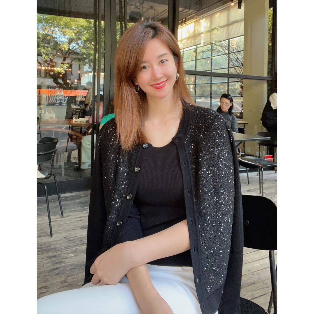 ulight【优雅交辉】轻奢款亮片针织开衫