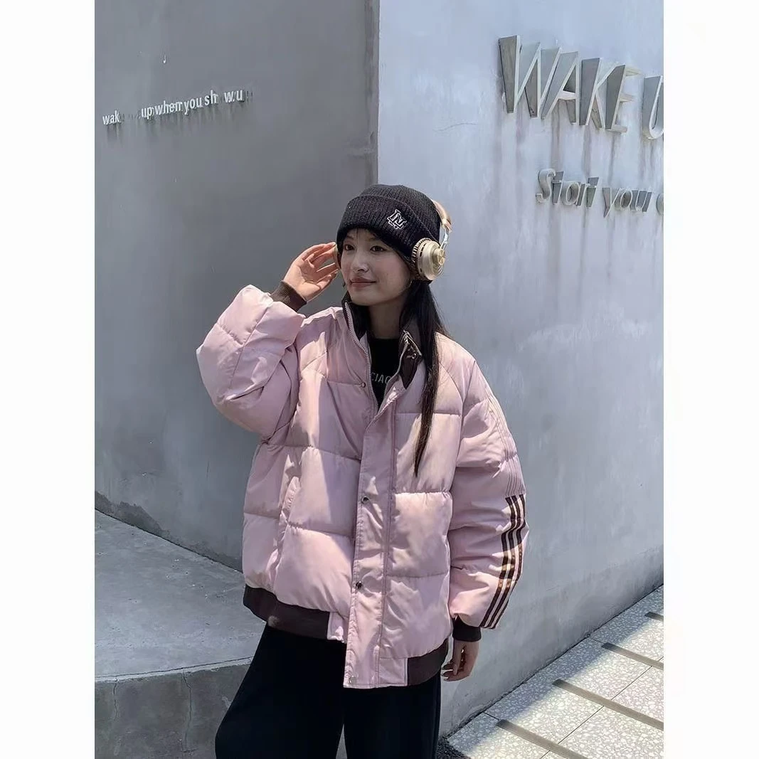 300-400    时尚韩版简约棉服皮毛显瘦气质小个子休闲百搭中长款