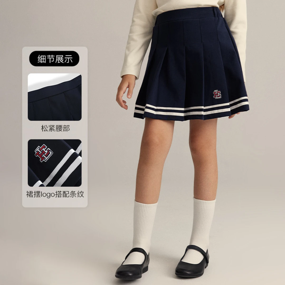童装冬季新品女童学院风百褶裙EKSMD4926B