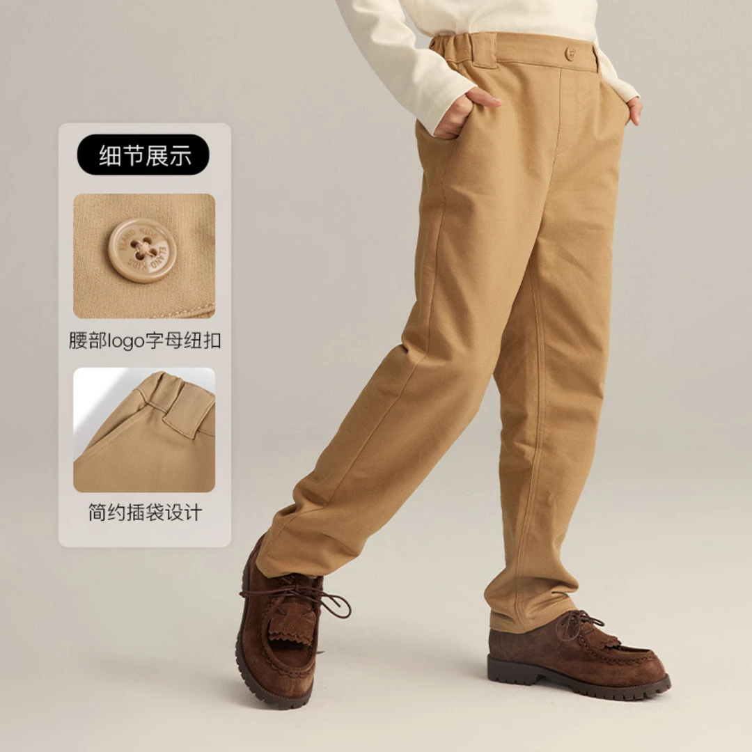 E·LAND KIDS衣恋童装20新品男童复古休闲直筒长裤EKTCD4T02A