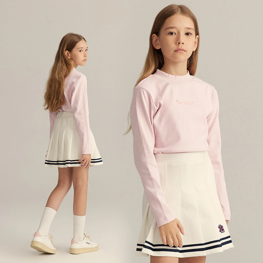 E·LAND KIDS衣恋童装冬季新品女童小高领打底T恤EKLAD4T21K