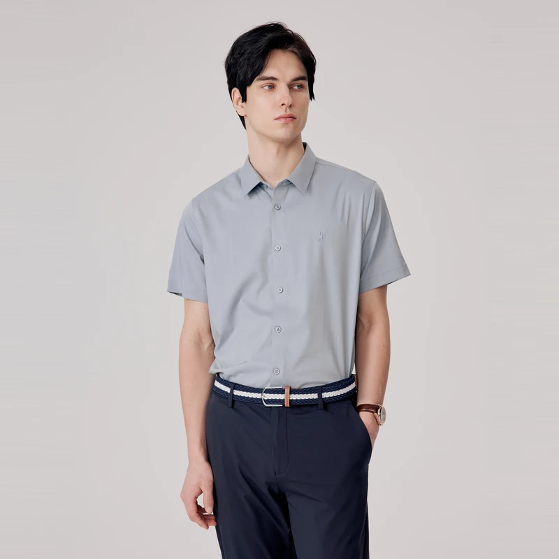 POLOWALK男士短袖2025夏季新款藏青简约时尚美式T恤衫男装4227073