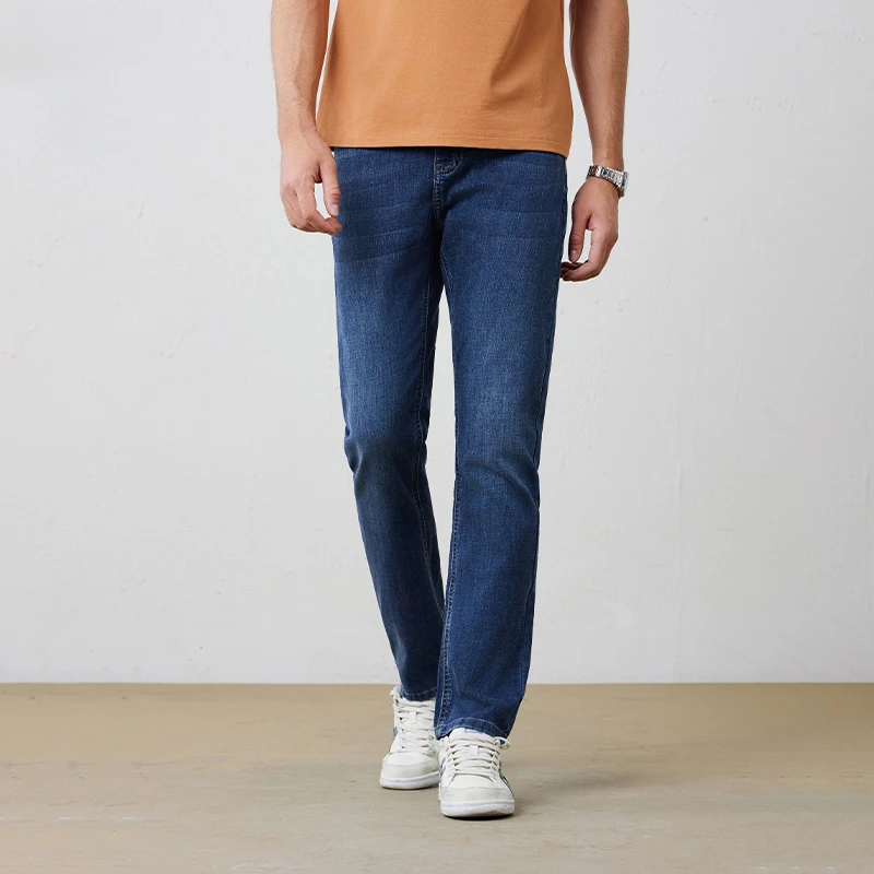 POLOWALK牛仔裤男士2025春季新款合体直筒复古时尚裤子男4132072