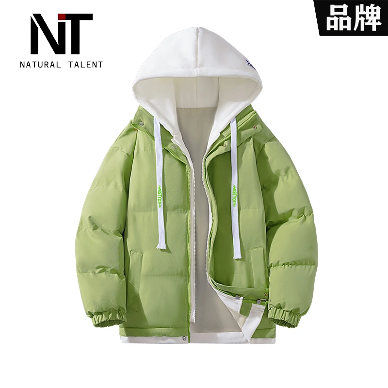 NT冬季连帽加厚棉衣男士保暖棉服宽松百搭袄子外套潮休闲情侣防水