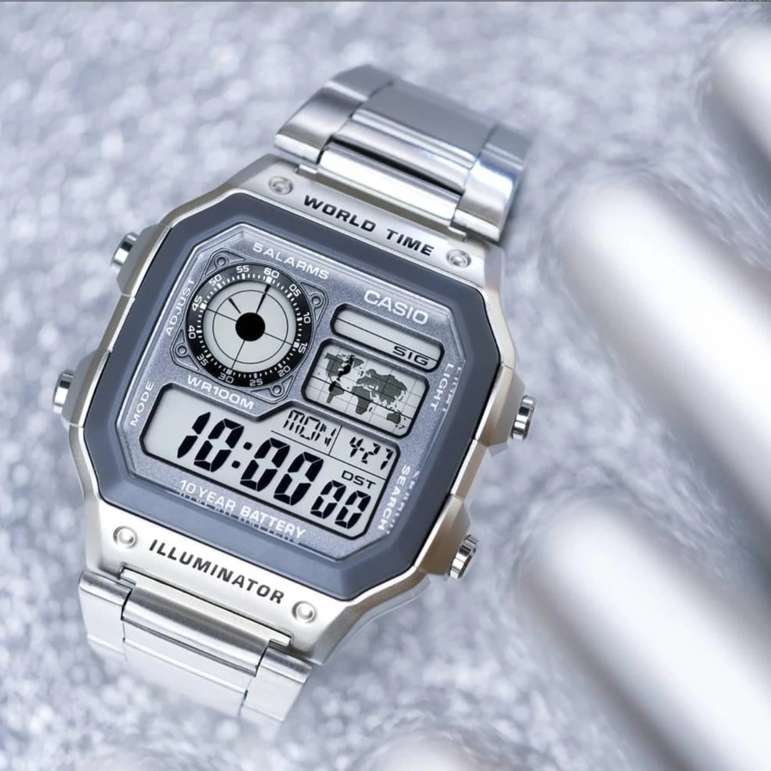 未拆封 Casio/卡西欧 手表复古多功能电池十年AE-1200WHD-7A