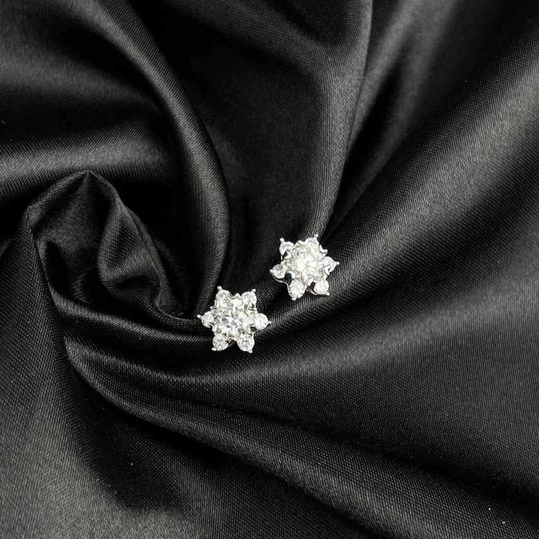 925银莫桑石银制品 TH1230-667-2莫桑钻耳饰(一对/多样性发)H
