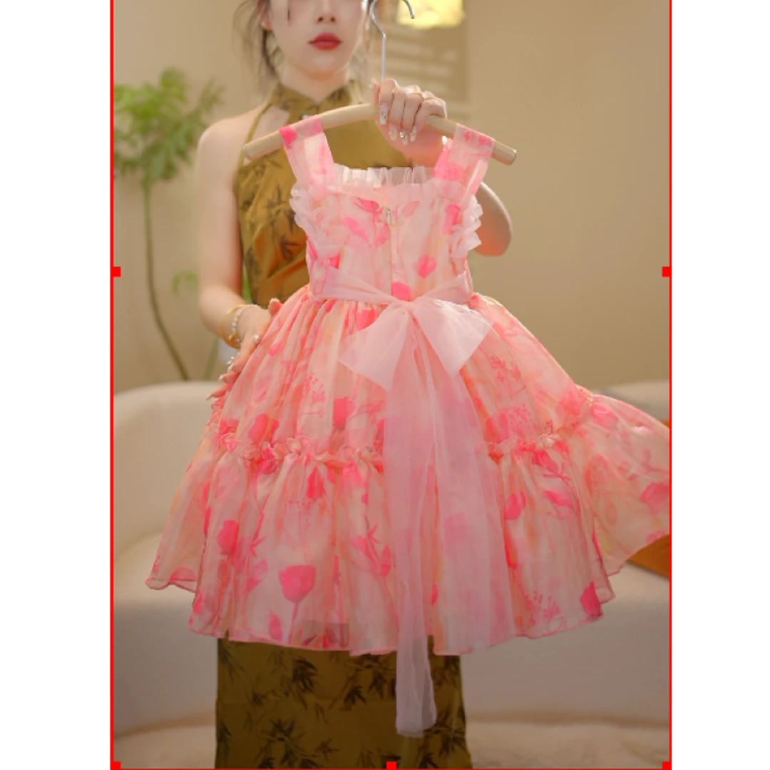 女童碎花连衣裙夏季2024新款儿童韩版吊带裙子夏装女孩公主裙洋气