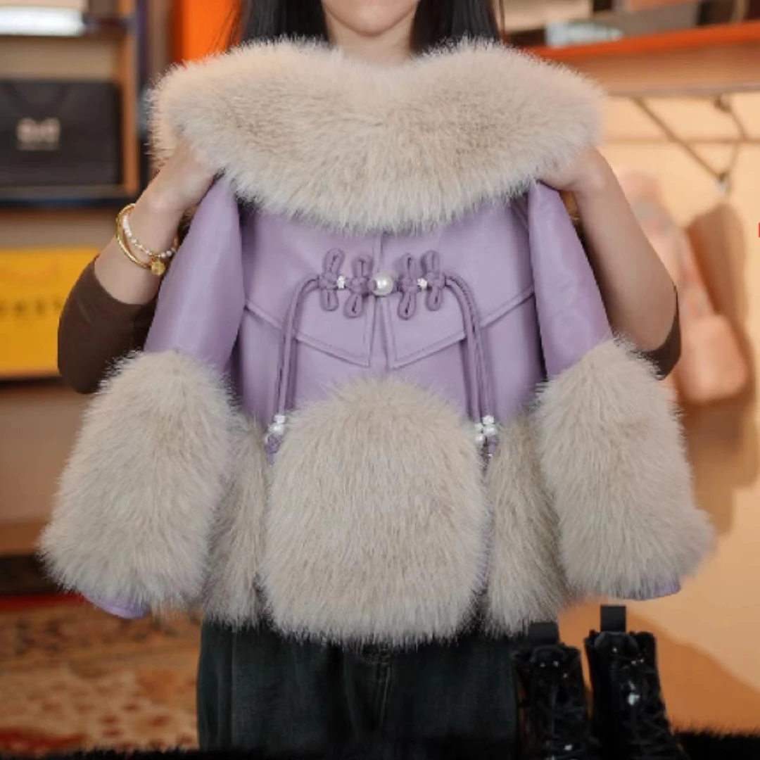 AODUOSEN/奥多森高端定制女童秋冬洋气时尚国风盘扣重工加绒外套I