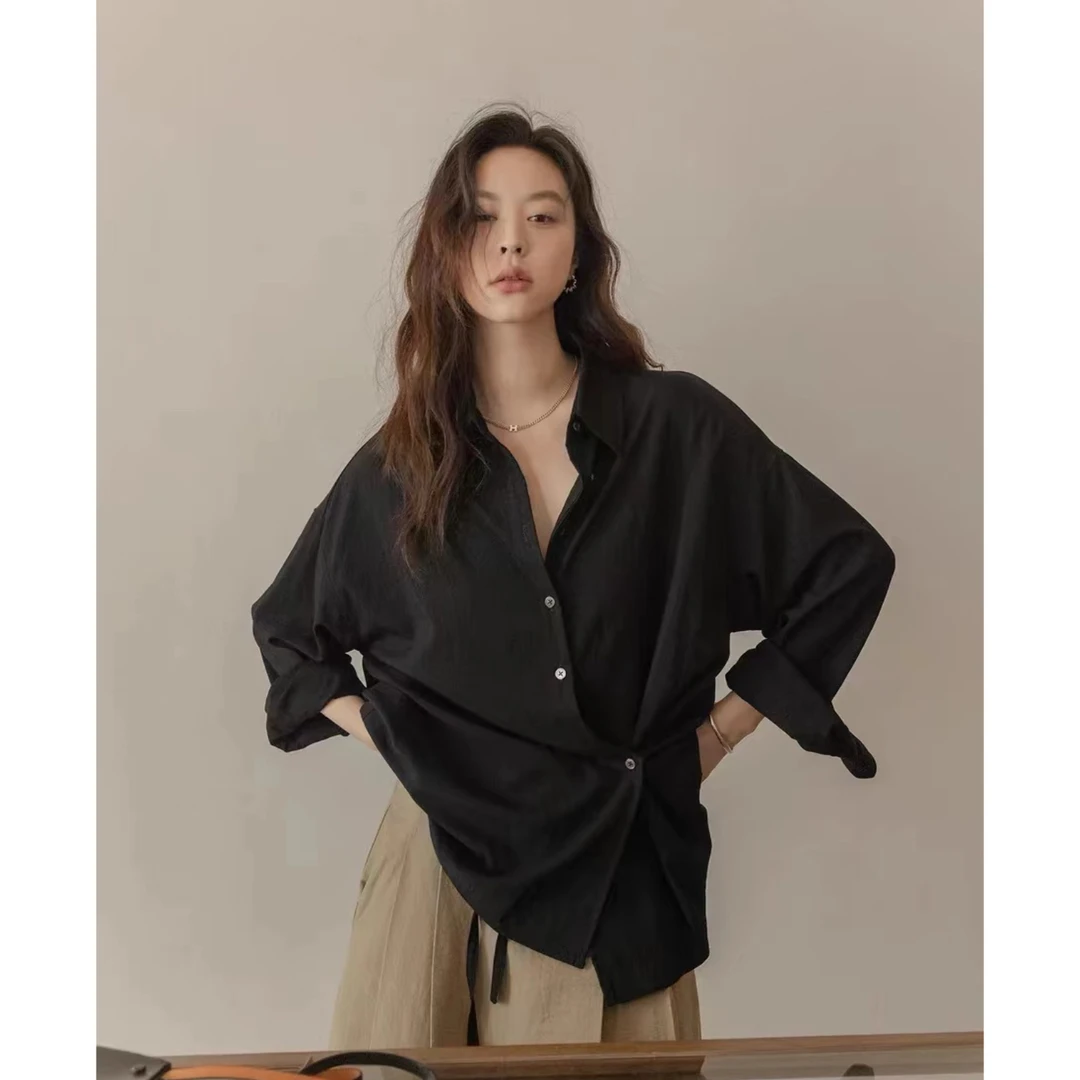~清~【编号】衬衫长袖薄款气质时尚小众休闲上衣显瘦洋气衬衣女