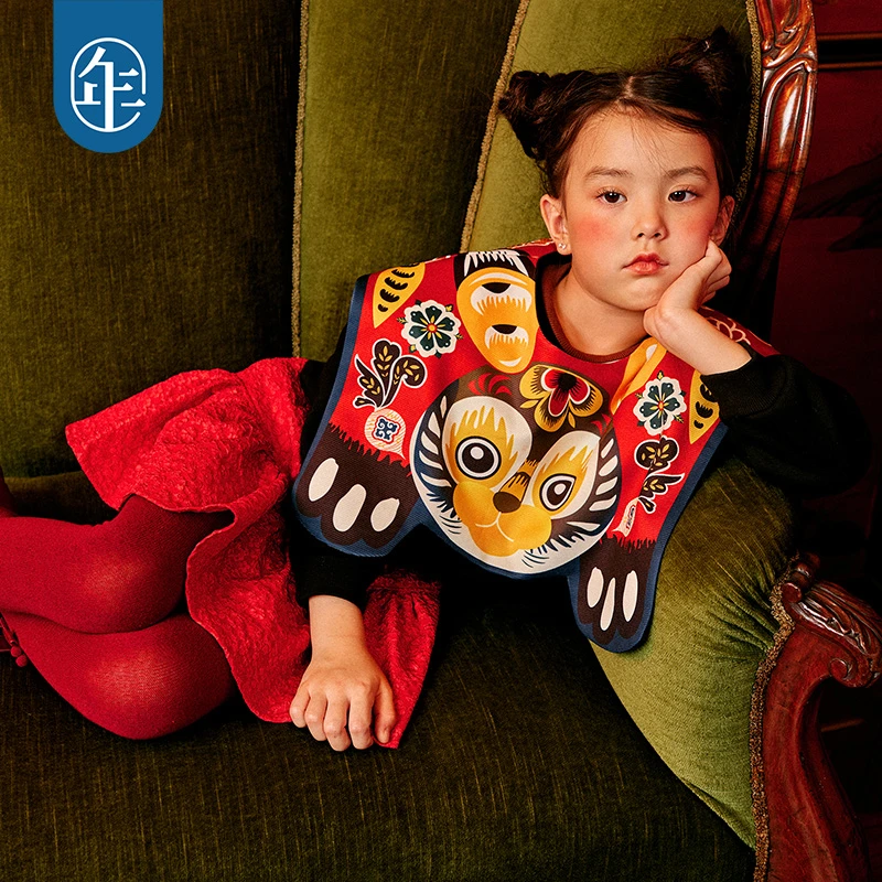 年衣童装男童儿童兔子云肩卫衣可拆卸女童中国风国潮宝宝时尚卡通