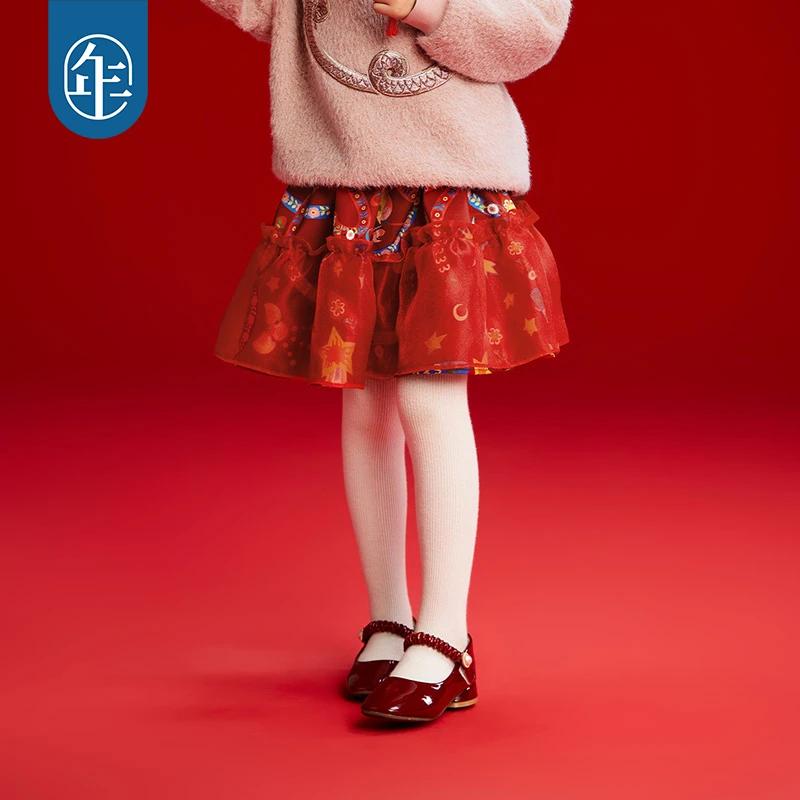 【百搭打底袜】年衣童装女童袜子连体袜2024冬新款儿童加绒保暖袜子