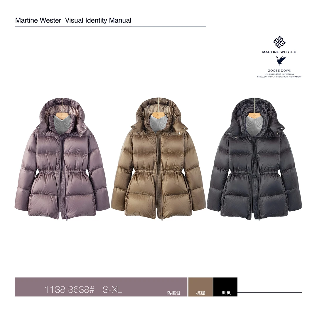 24新款收腰保暖羽绒服B67731Y628连帽宽松秋冬时尚休闲百搭加厚