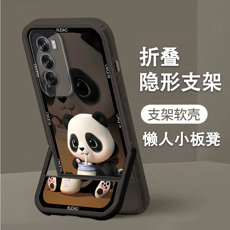 OPPOReno12手机壳PJV110女款隐形支架简约防摔硅胶软壳网红