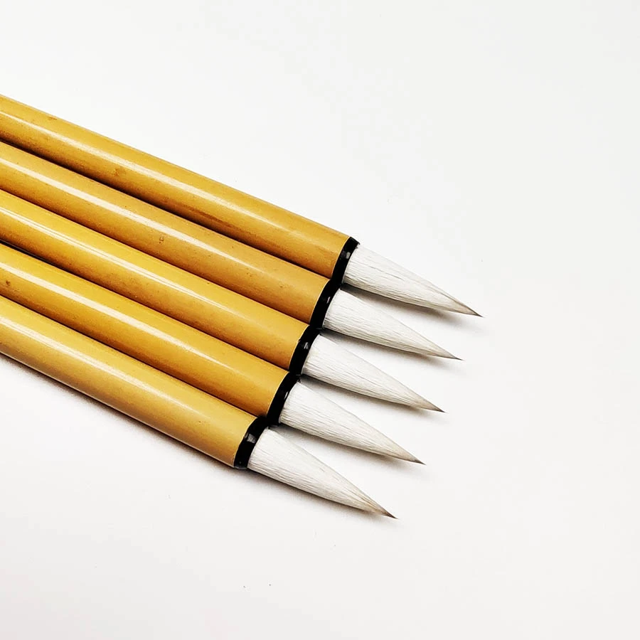 5支【明矾】出锋3.0口径0.8cm 兼毫毛笔 柔弹 行草 隶篆 学生用笔