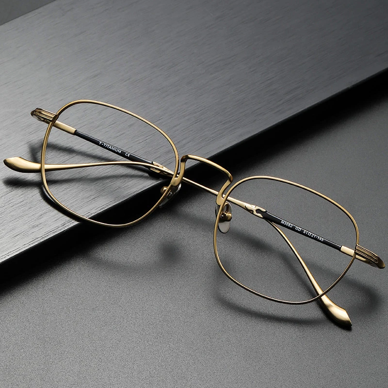 纯钛眼镜架M3082马萨达同款复古方形镜框女近视眼镜男