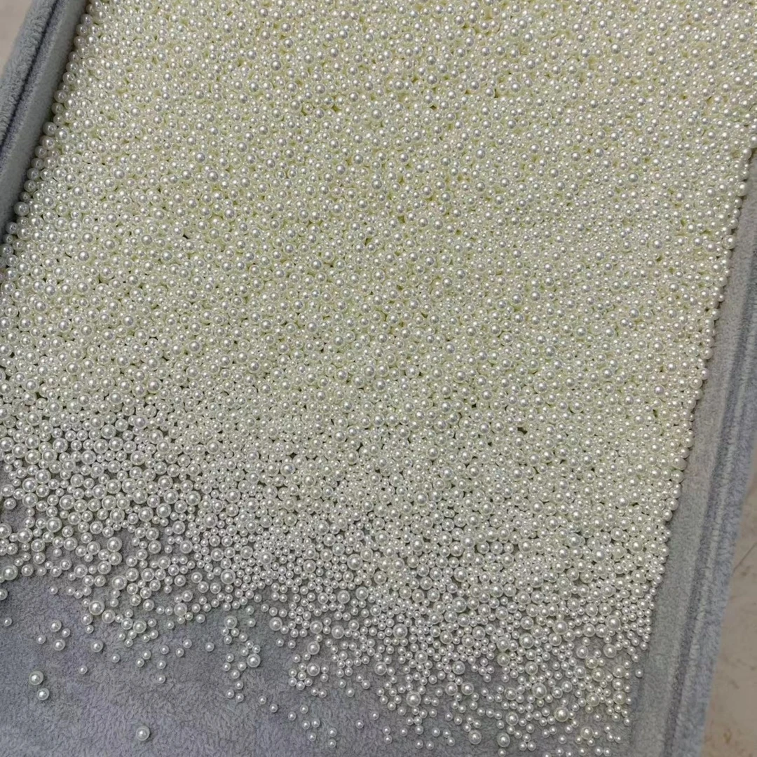 精品高亮米白色珍珠1.5号-4.5号混装 DIY 美甲钻