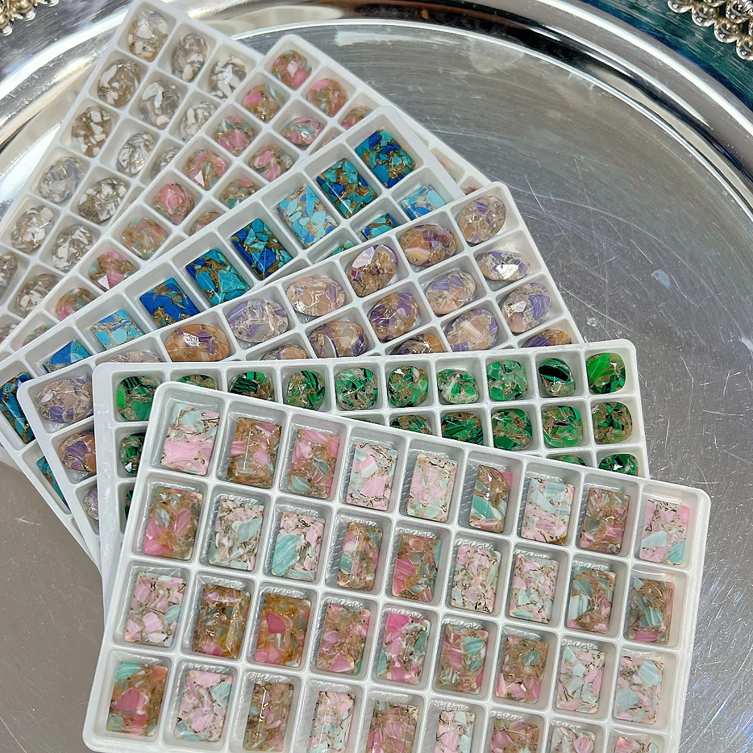 梦幻金丝石 10*10肥方混 不看主图 超闪 特殊材料 diy 美甲钻混