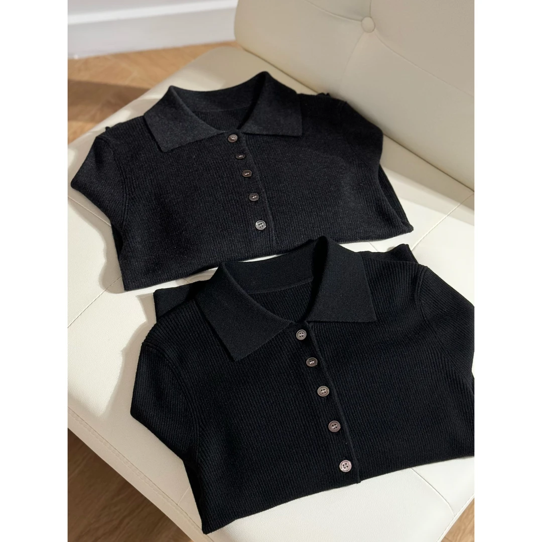 【简一】秋冬新款polo领针织衫显瘦毛衣舒适百搭打底衫MF-1505