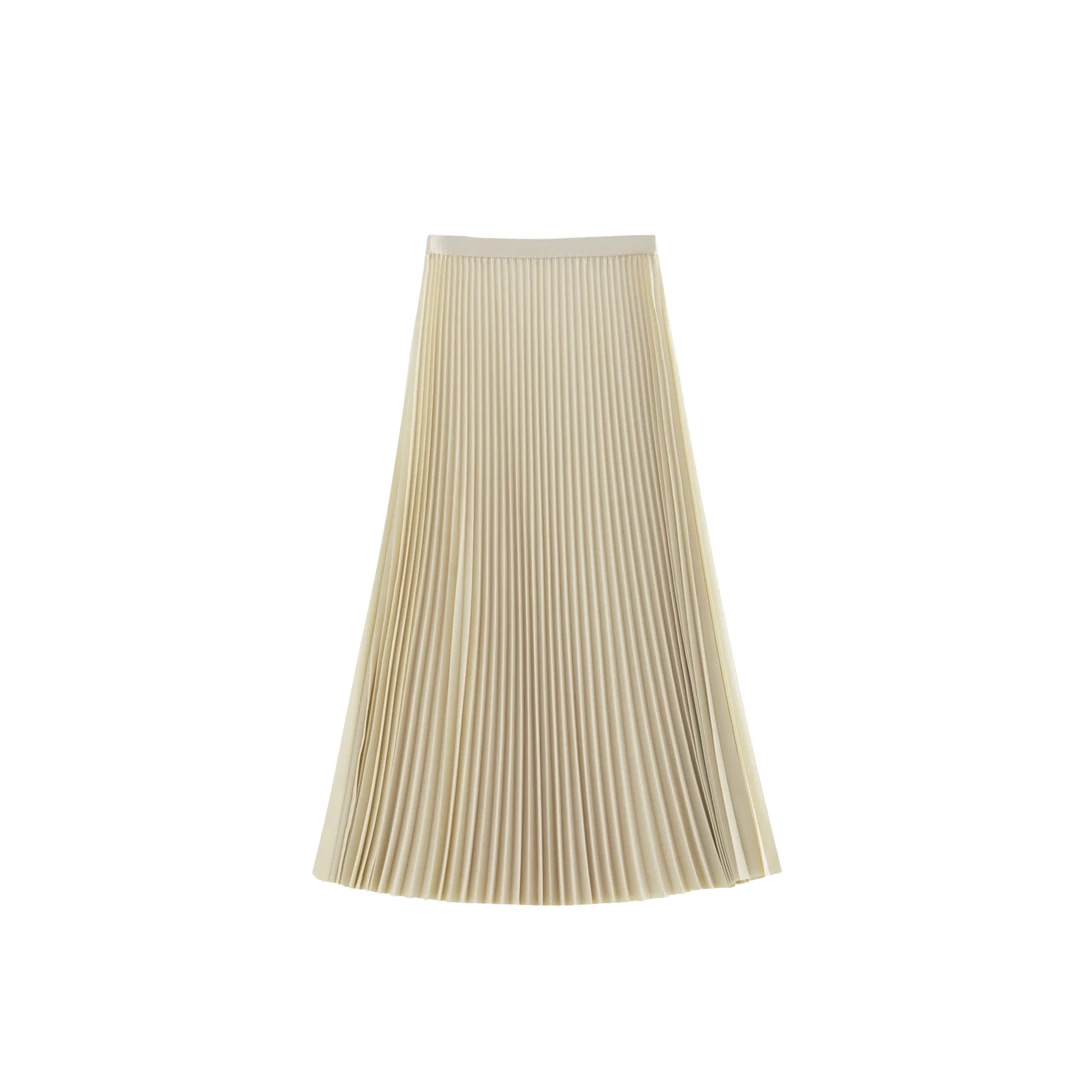 【夏季百褶裙】夏季新款薄款清凉显瘦高腰纯色半身裙MF-209