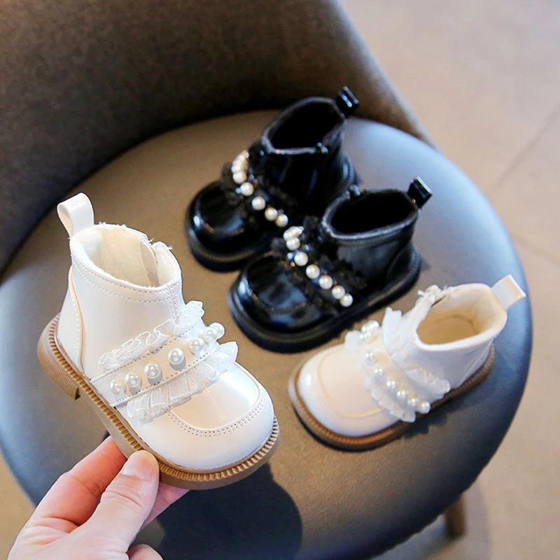 16-25码公主鞋冬季女宝宝鞋子冬款加绒婴儿学步女童棉靴小童短靴